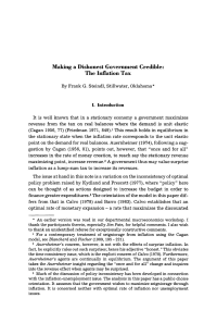 Making a Dishonest Government Credible: The Inflation Tax