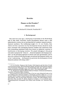 Finance at the Frontier