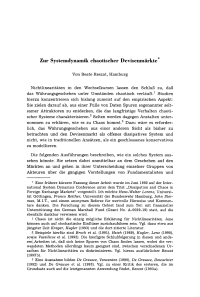 Zur Systemdynamik chaotischer Devisenmärkte