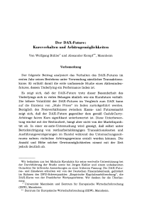 Der DAX-Future: Kursverhalten und Arbitragemöglichkeiten