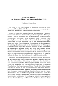 Konstanz Seminar on Monetary Theory and Monetary Policy 1993