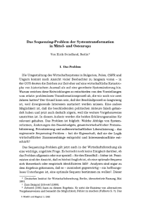 Das Sequenzing-Problem der Systemtransformation in Mittel- und Osteuropa
