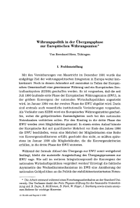 Währungspolitik in der Übergangsphase zur Europäischen Währungsunion