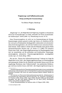 Seigniorage und Inflationsdynamik