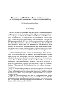 Allokations- und Wohlfahrtseffekte der Besteuerung: Die Vorschläge zur Reform der Unternehmensbesteuerung