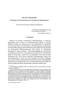 Die ECU-Wirtschaft