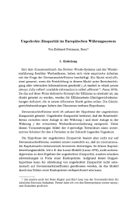 Ungedeckte Zinsparität im Europäischen Währungssystem