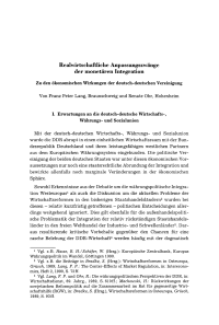 Realwirtschaftliche Anpassungszwänge der monetären Integration