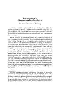 Universalbanken — Erfahrungen und mögliche Lehren