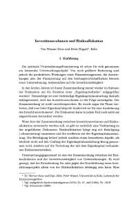 Investitionsvolumen und Risikoallokation