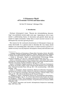 A Schumpeter Model of Economic Growth and Innovation