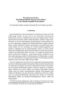 Ein ökonometrisches Portfoliomodell für den privaten Sektor in der Bundesrepublik Deutschland