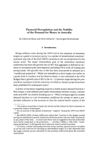 Financial Deregulation and the Stability of the Demand for Money in Australia