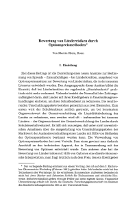 Bewertung von Länderrisiken durch Optionspreismethoden