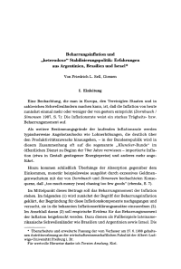 Beharrungsinflation und „heterodoxe“ Stabilisierungspolitik: Erfahrungen aus Argentinien, Brasilien und Isreal