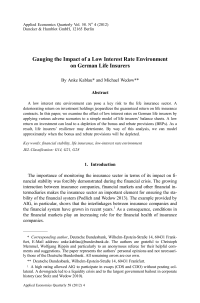 Gauging the Impact of a Low Interest Rate Environment on German Life Insurers