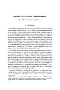 The Fisher Effect in General Equilibrium Models
