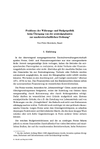 Probleme der Währungs- und Budgetpolitik beim Übergang von der zentralgeplanten zur marktwirtschaftlichen Ordnung