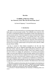 Credibility of Monetary Policy in a Currency Area: The Case for the Franc Area