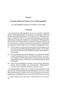 Treibende Kräfte und Synthesen in der Währungspolitik