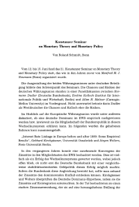 Konstanzer Seminar on Monetary Theory and Monetary Policy