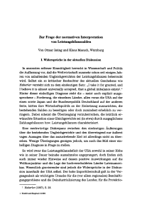 Zur Frage der normativen Interpretation von Leistungsbilanzsalden