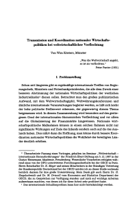 Transmission und Koordination nationaler Wirtschaftspolitiken bei weltwirtschaftlicher Verflechtung