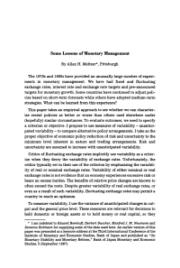 Some Lessons of Monetary Management