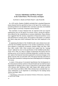 Current Substitition and Money Demand in the United States, West Germany and Japan