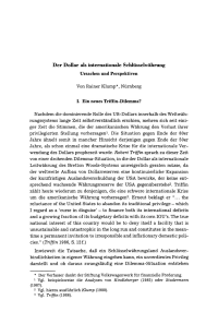 Der Dollar als internationale Schlüsselwährung