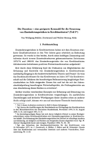 Die Duration – eine geeignete Kennzahl für die Steuerung von Zinsänderungsrisiken in Kreditistituten? (Teil I)