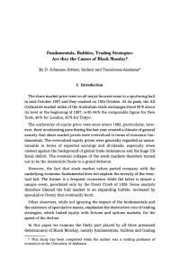 Fundamentals, Bubbles, Trading Strategies: Are they the Causes of Black Monday?