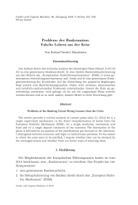 Probleme der Bankenunion: Falsche Lehren aus der Krise