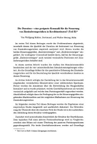 Die Duration — eine geeignete Kennzahl für die Steuerung von Zinsänderungsrisiken in Kreditinstituten? (Teil II)