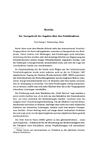 Zur Aussagekraft der Angaben über den Schuldendienst