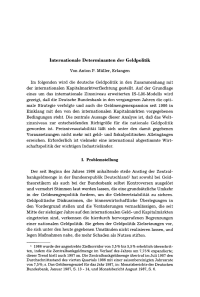 Internationale Determinanten der Geldpolitik