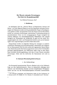 Die Theorie rationaler Erwartungen: Das Ende der Konjunkturpolitik?