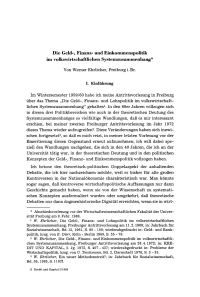Die Geld-, Finanz- und Einkommenspolitik im volkswirtschaftlichen Systemzusammenhang