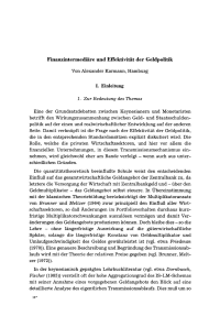 Finanzintermediäre und Effektivität der Geldpolitik