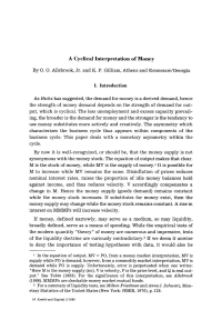 A Cyeclical Interpretation of Money