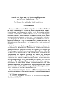 Ausweis und Bewertung von Devisen- und Zinstermingeschäften in Bankbilanzen — Teil I
