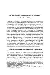 Die amerikanischen Budgetdefizite und der Dollarkurs