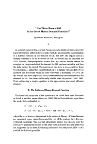 “Has There Been a Shift in the Greek Money Demand Function?”