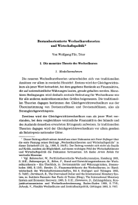 Bestandsorientierte Wechselkurstheorien und Wirtschaftspolitik