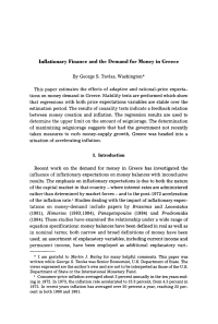 Inflationary Finance and the Demand for Money in Greece