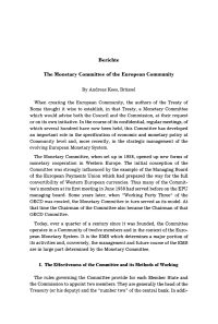 The Monetary Committee of the European Community
