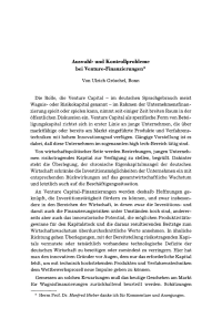 Auswahl- und Kontrollprobleme bei Venture-Finanzierungen