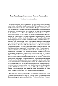 Neue Finanzierungsformen aus der Sicht der Notenbanken