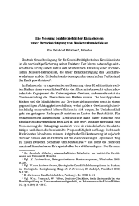 Die Messung bankbetrieblicher Risikokosten unter Berücksichtigung von Risikoverbundeffekten