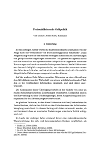 Preisstabilisierende Geldpolitik